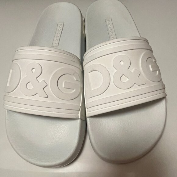 Dolce & Gabanna White Rubber Slides Size 7 - Picture 5 of 9